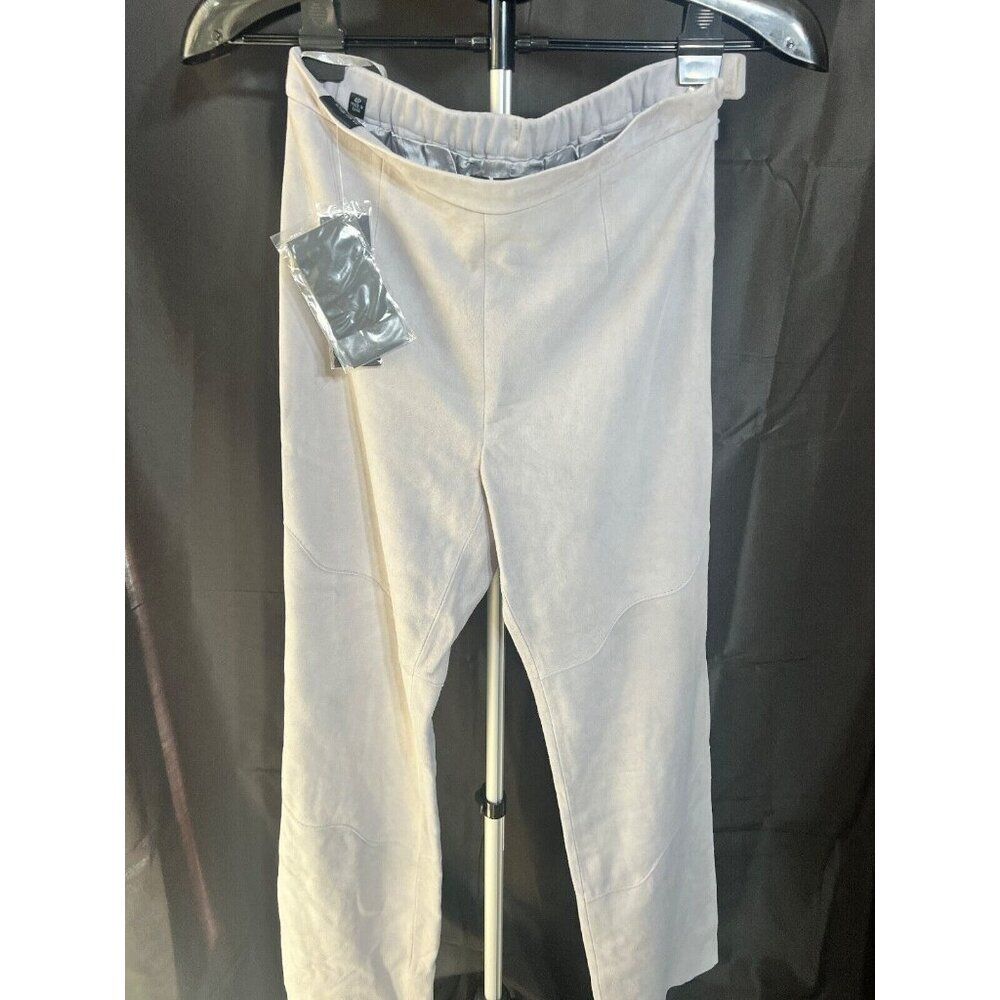 Terry Lewis Vtg Women's Suede Pants Gray St. Leg Work 4P NWT